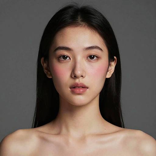 Portrait of a Young Asian Woman with Natural Makeup