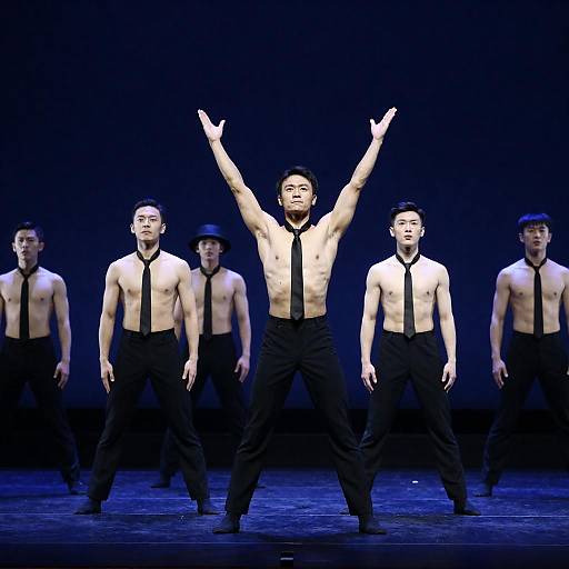 Shirtless Male Dancers Performing on Stage