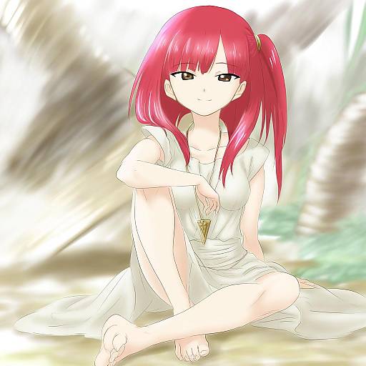 Illustration of Morgiana, magi the labyrinth of magic in the style of Mitsugu