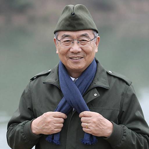 Smiling Middle-Aged Man in Green Cap