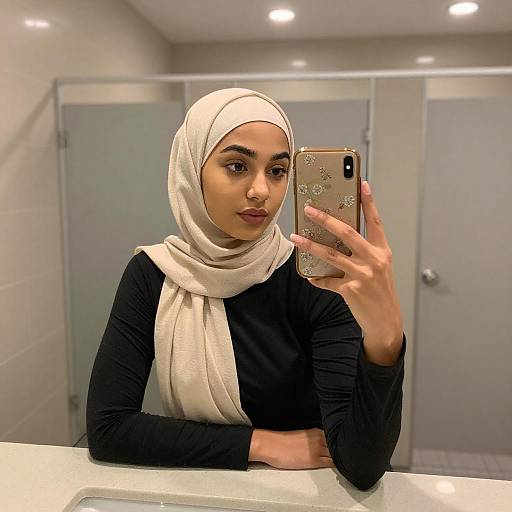 Young Woman Taking Mirror Selfie