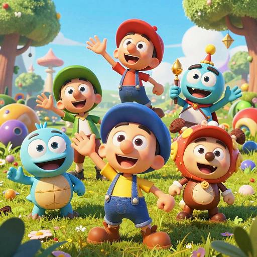 Vibrant Fantasy Cartoon Characters