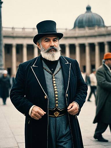 Man in Emperor's Groove Costume with Top Hat