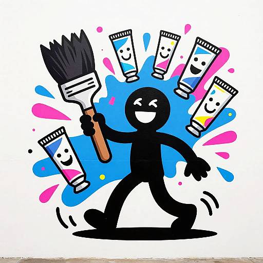 Joyful Urban Pop-Art Mural