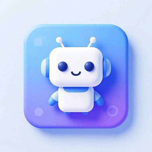 Friendly AI Assistant Robot Logo
