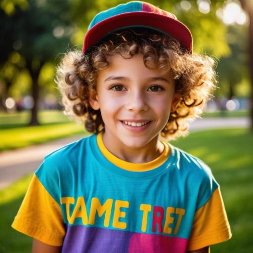 Curious Boy in Vibrant Park Adventure