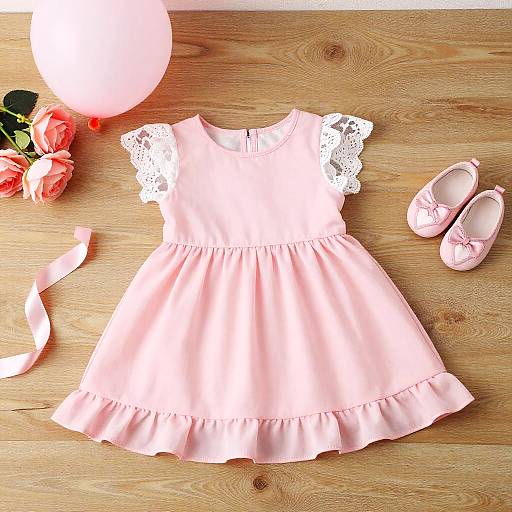 Cute Pink Baby Dress Photography