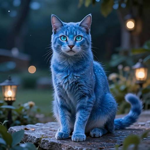 Electric Blue Feline Superhero