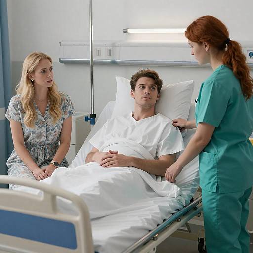 Emotional Hospital Scene with Caregivers