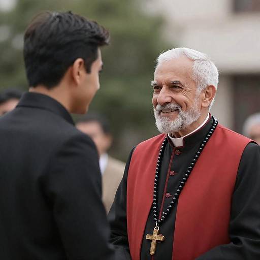 Smiling Elder and Younger Men Portrait