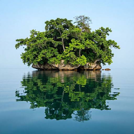 Floating Island with Symmetrical Reflection