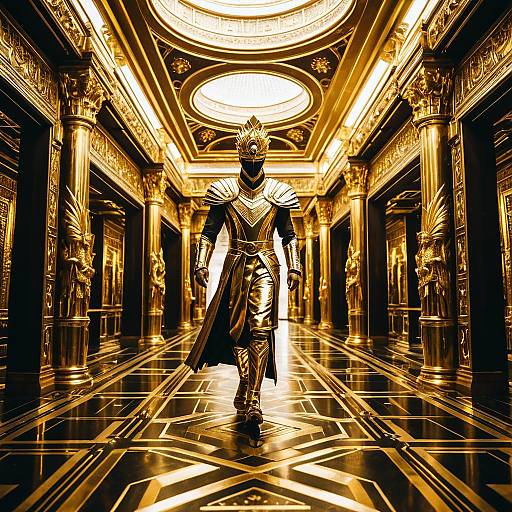 Futuristic King Midas in Gold Palace