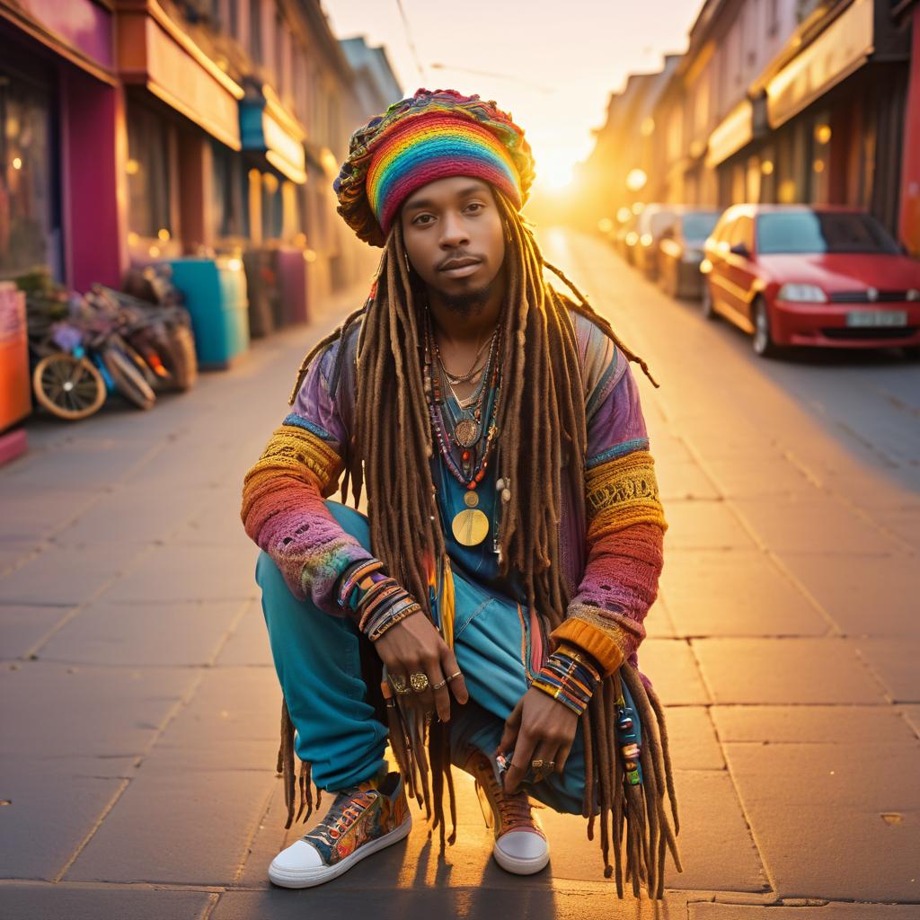 Vibrant Portrait of a Street Musician