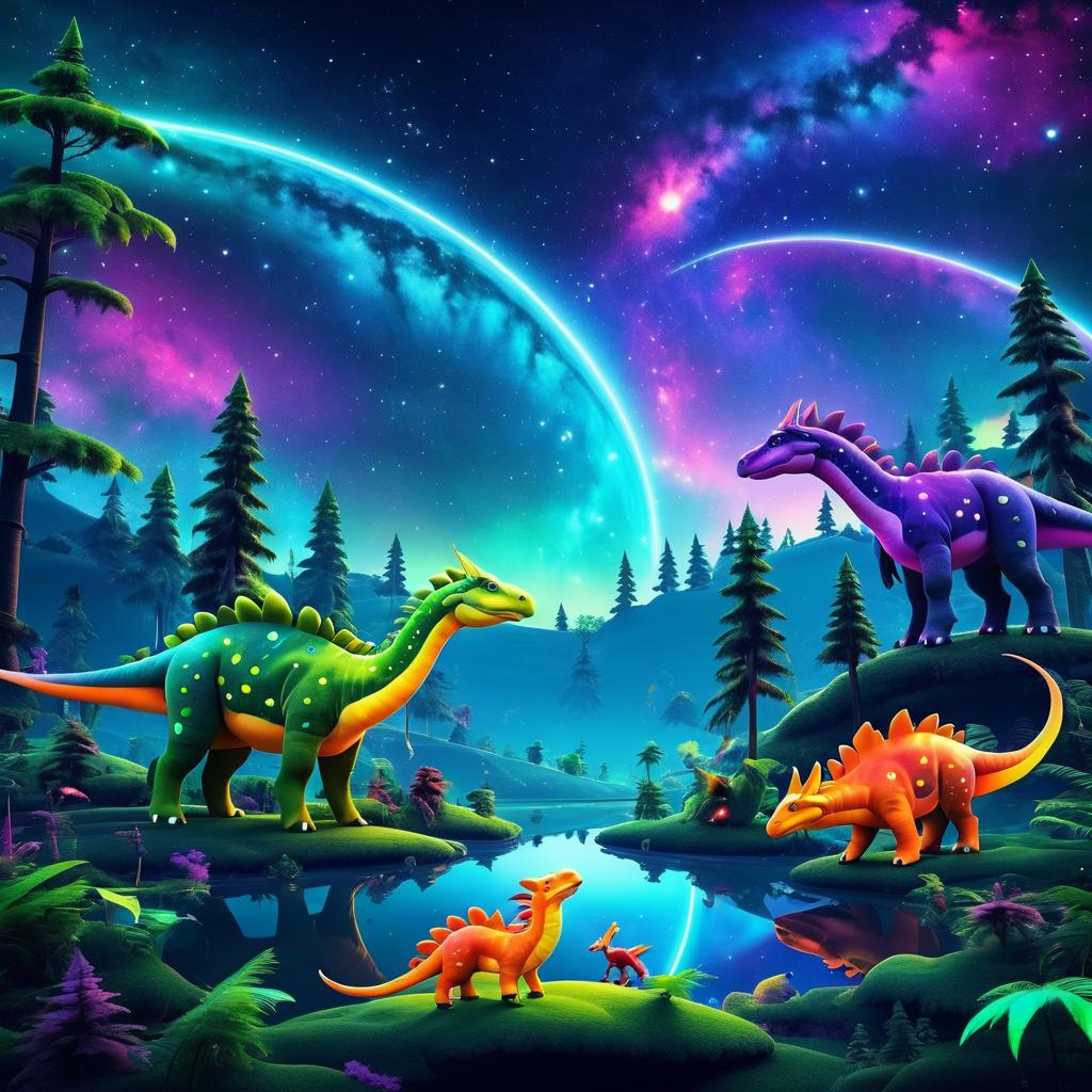 Cosmic Dinosaurs in a Nebula Wonderland