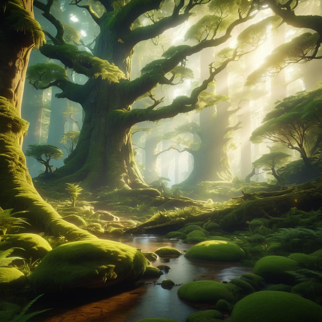 Magical Creatures in a Serene Forest