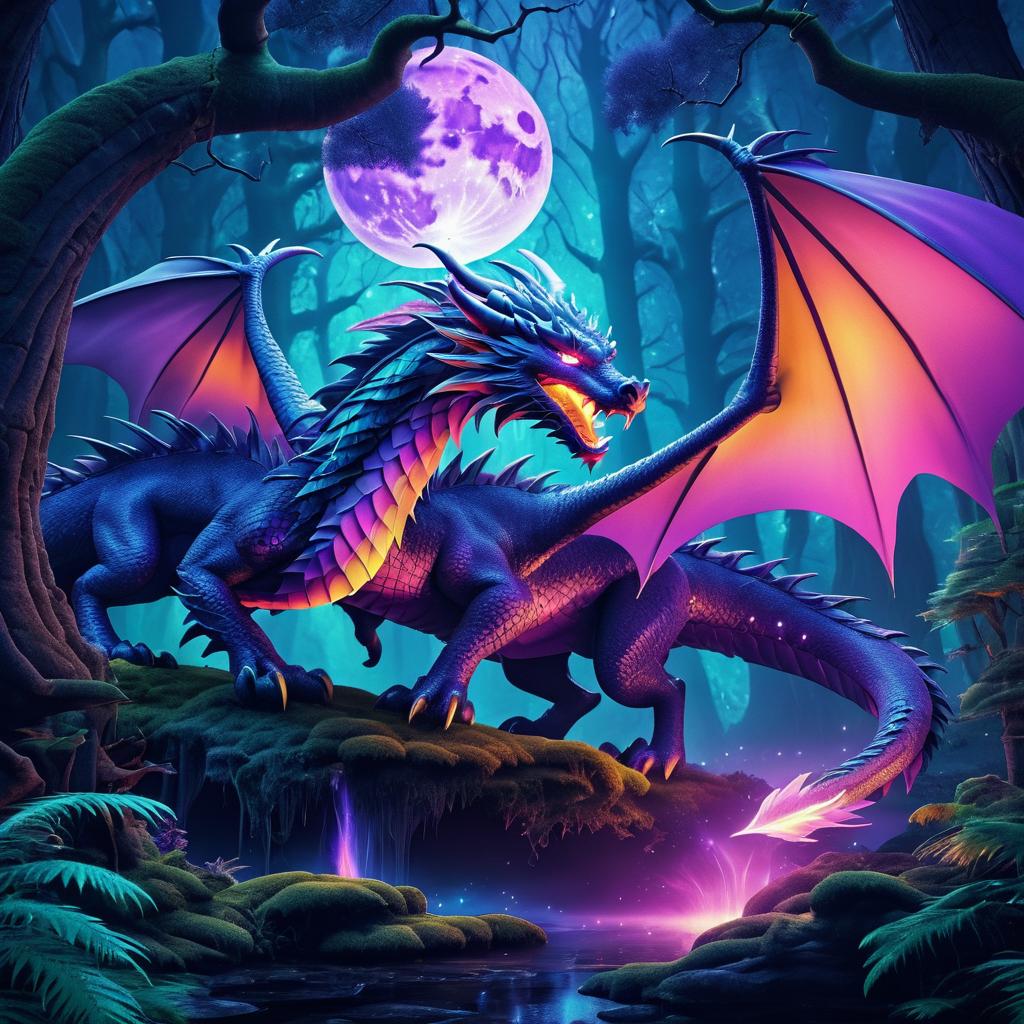 Epic 80s Fantasy Dragon Battle Cover