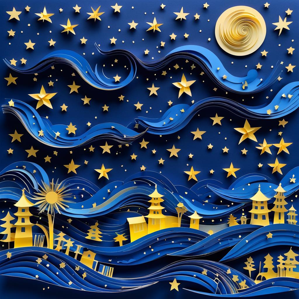 Dreamy Kirigami Starry Night Scene