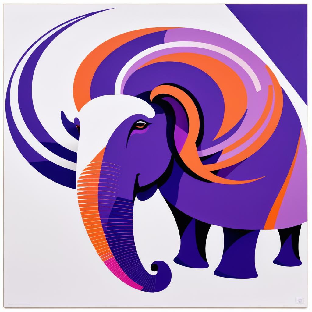 Modern Woolly Mammoth Logo Design