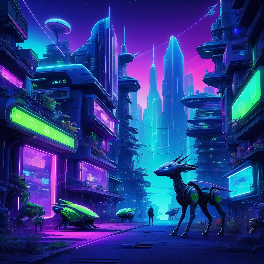 Robotic Wildlife in an Alien Cityscape