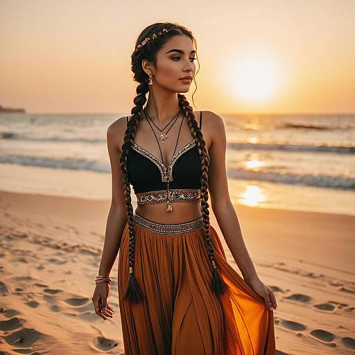 Middle Eastern Supermodel at Sunset Beach