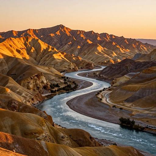 Golden Hour 3D Mountain Landscape