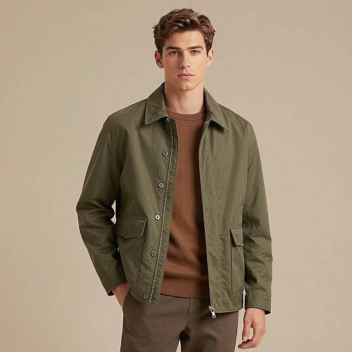 Young Man in Olive Green Jacket