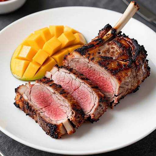 Sliced Prime Rib Roast with Mango