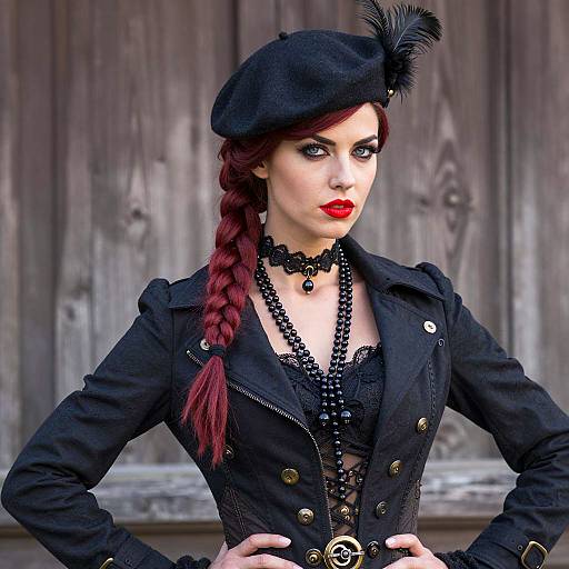 Elegant Steampunk Gangster Woman Portrait