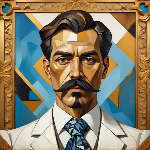 Cubist Geometric Portrait in Modern Style