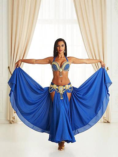 Belly Dancer in Royal Blue Costume