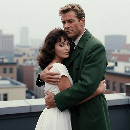 Romantic Rooftop Scene with Icons