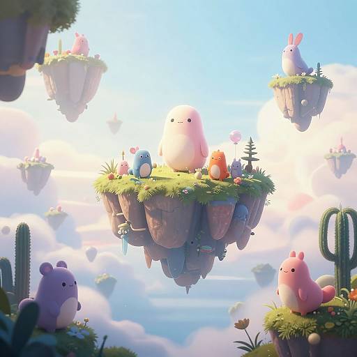 Surreal Dreamscape with Floating Islands