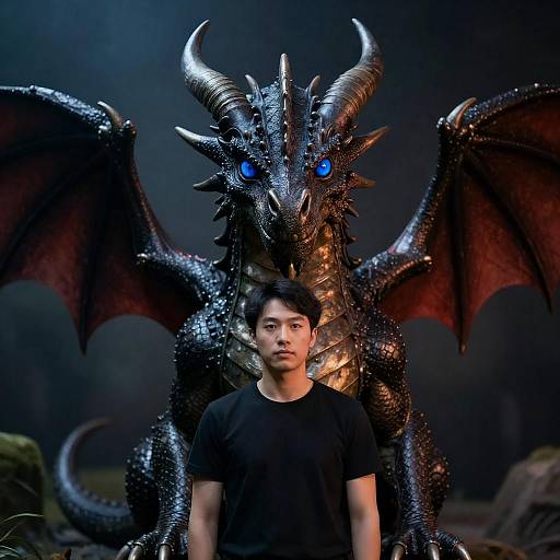 Mysterious Metallic Dragon Portrait