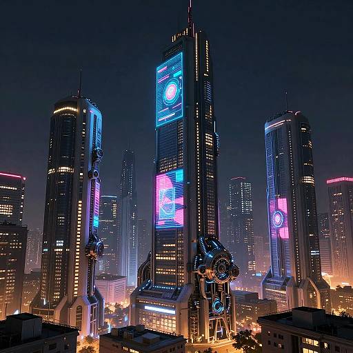 Futuristic Cyberpunk Cityscape Design