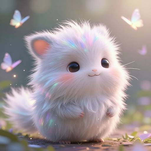 Fluffy Fantasy Creature with Magical Glow