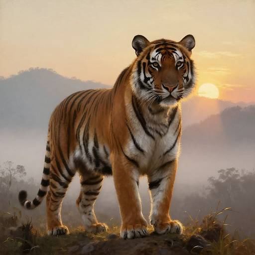 Regal Tiger at Dawn in Sargent Style