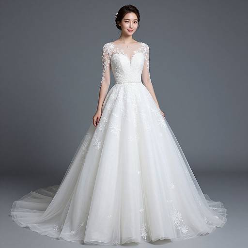 Elegant Korean Style 2018 Wedding Dress