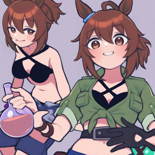 Illustration of Agnes tachyon (lunatic lab) (umamusume), umamusume in the style of Ukokkei