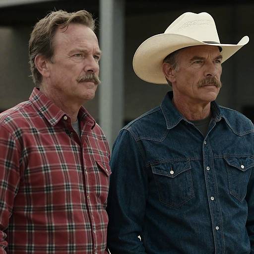 Serious Friends in a Blurred Industrial Setting