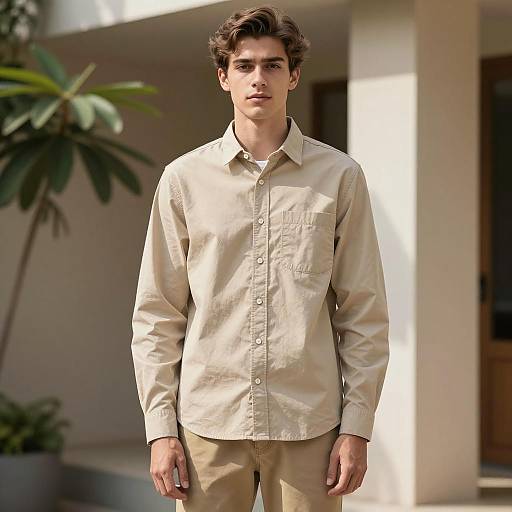 Young Man in Casual Outdoor Attire