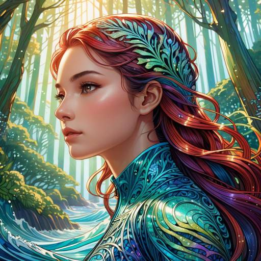 Ocean Wave Woman in Magical Forest Ocean Wave Woman in Magical Forest