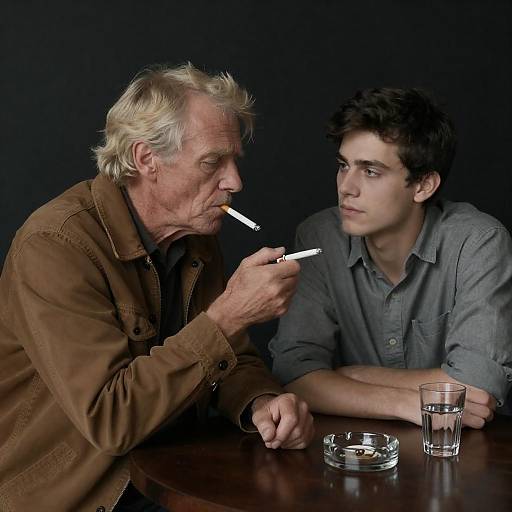 Intimate Moment Between Two Smokers