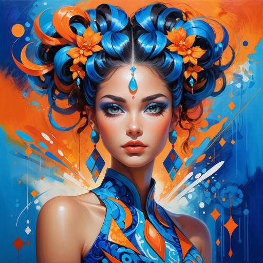 Vibrant Surreal Fantasy Woman Portrait
