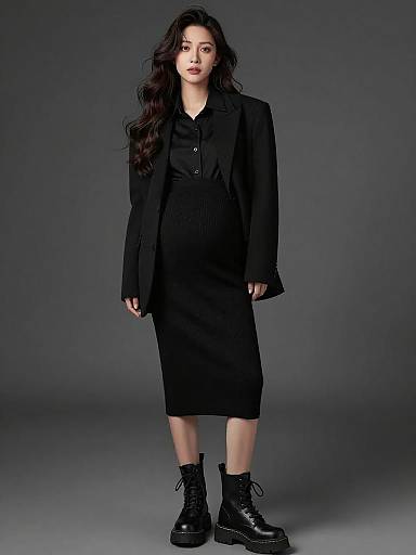 Monochrome High-End Maternity Street Style