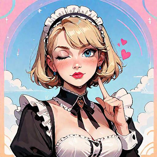 Charming Housemaid with Petite Features