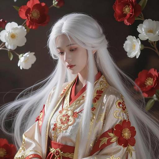 Serene Anime Woman in Hanfu Artwork