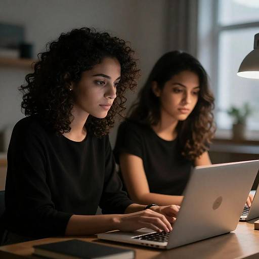 Candid Workplace Moment with Two Women