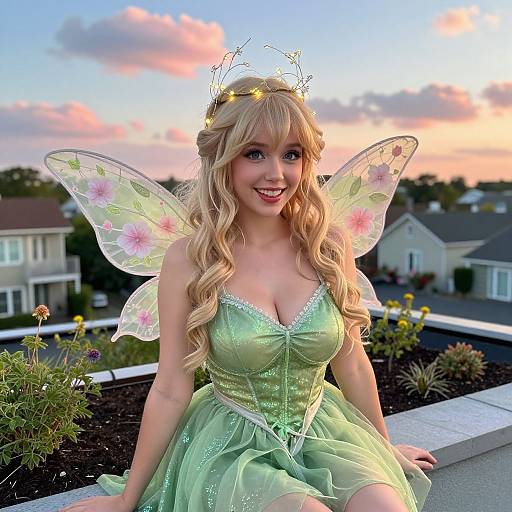 Whimsical Fairy on Rooftop Garden