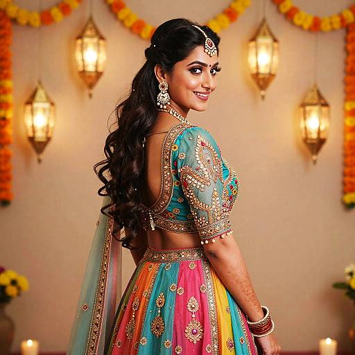 Elegant Indian Woman in Festive Attire