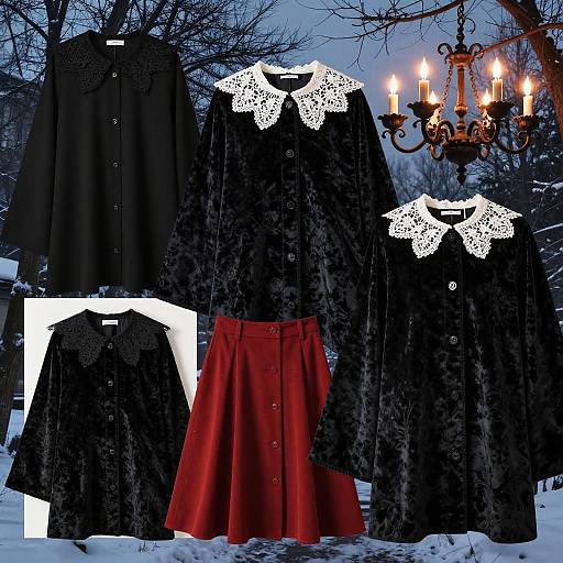 Gothic Winter Evening Fashion Moodboard